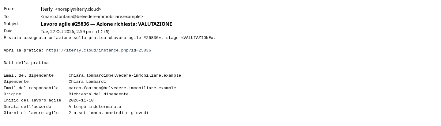 L'email a Marco: una richiesta di lavoro agile da valutare