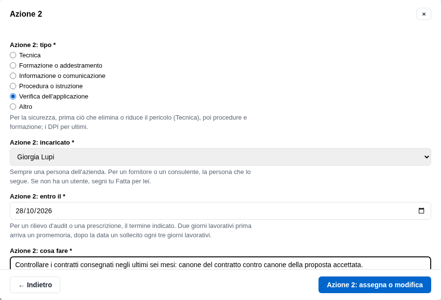 La form dell'azione 2