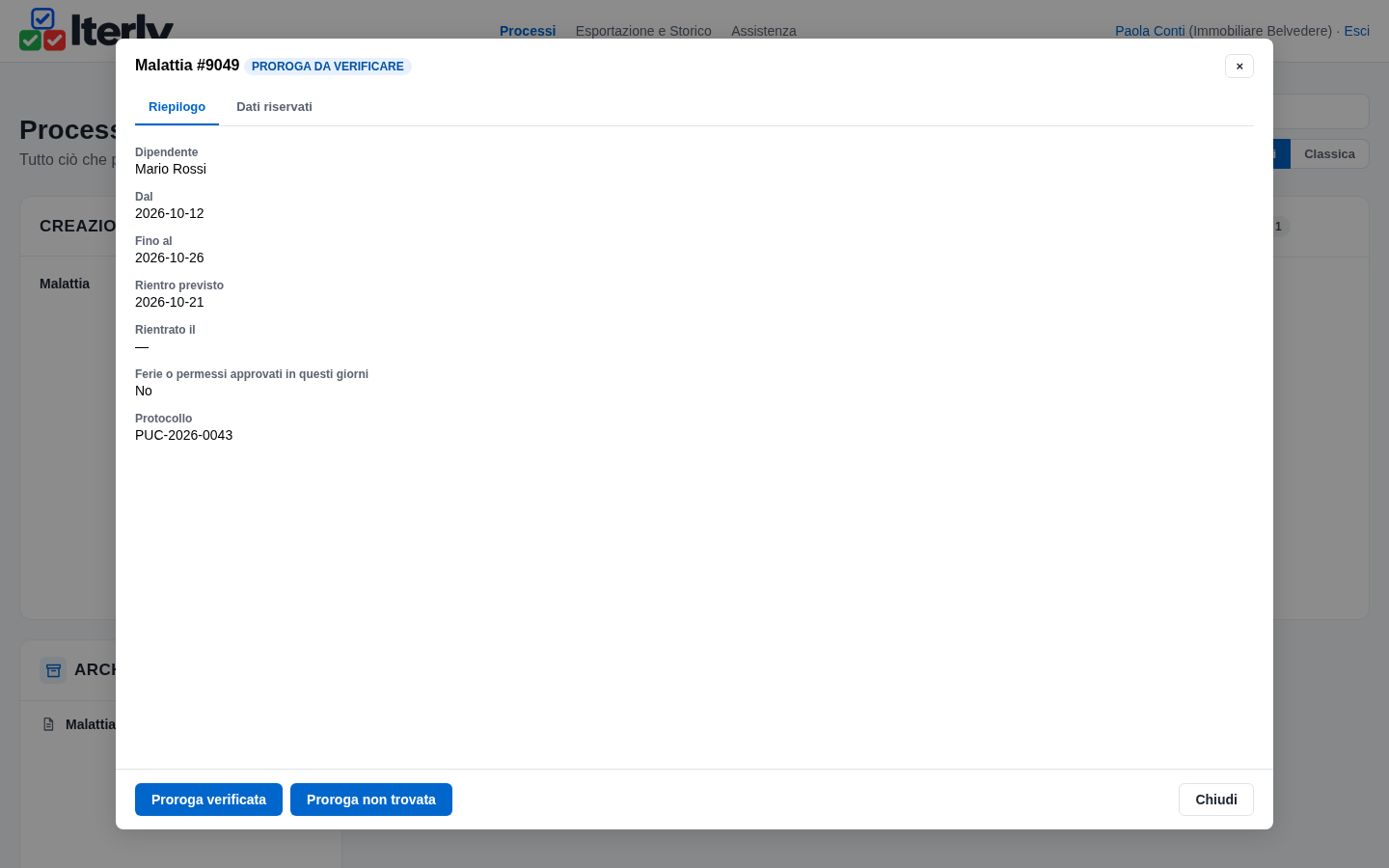 La proroga da verificare vista dall'Ufficio personale