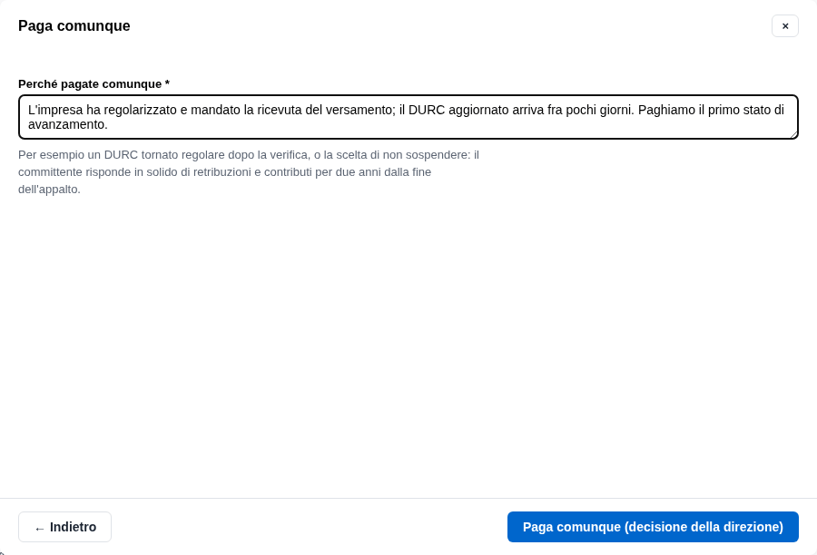 Paga comunque, con il motivo