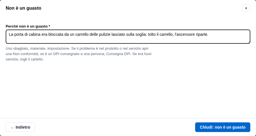 La form Non è un guasto