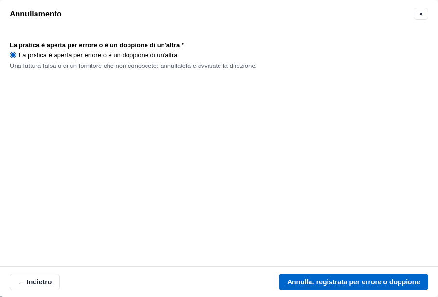 L'annullamento del doppione
